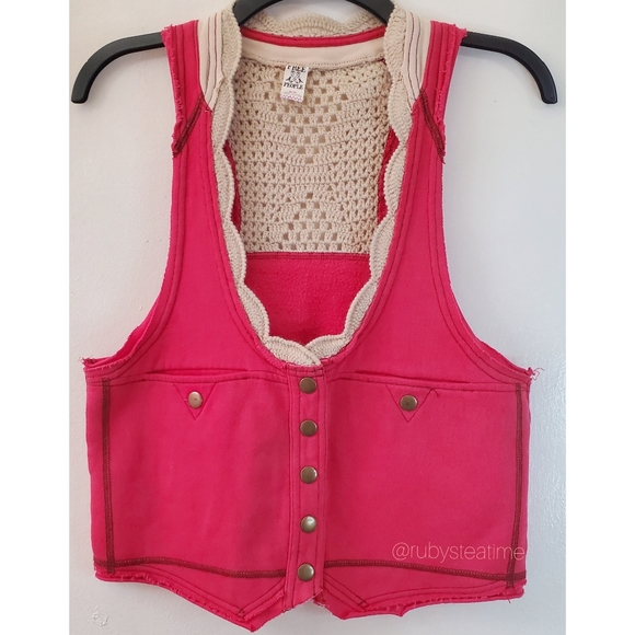 Barbiecore Pink, Barbie, PEOPLE Boho Festival Pink Knit & Crochet Vest - Picture 2 of 14